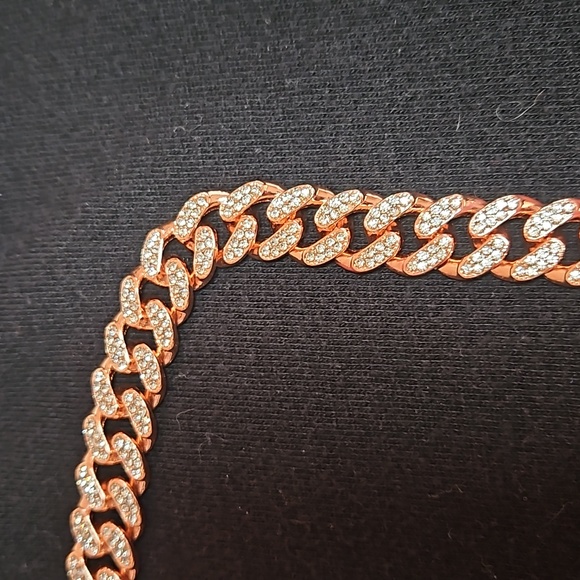 Brand New Rose Bling Bling Cuban Link Decorative Dog Collar - Picture 6 of 9